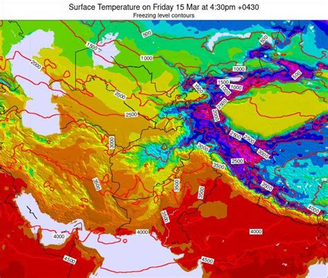 Afghanistan Surface Temperature on Thursday 28 Jan at 4:30am AFT