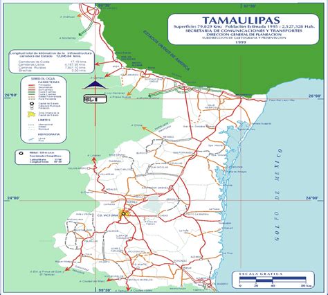 Tamaulipas Mexico Road Map - MapSof.net