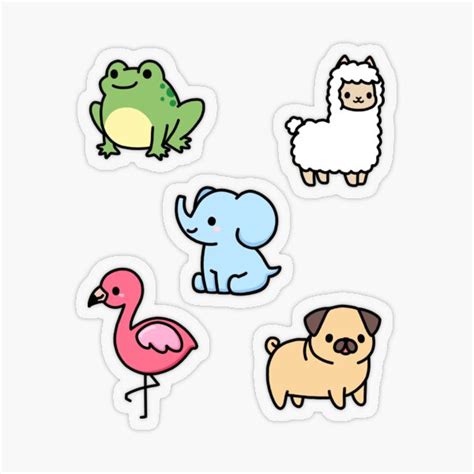 "Cute Animal Sticker Pack 4" Sticker for Sale by littlemandyart | Cute stickers, Preppy stickers ...