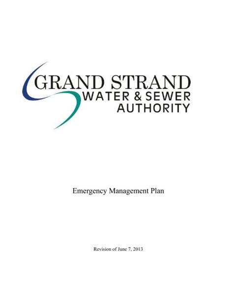 Emergency Plan - Grand Strand Water and Sewer Authority