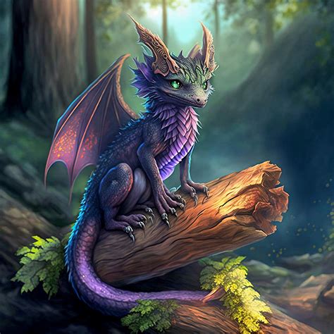 Magic dragon on a tree stump in the forest Digital Art by Anja Krummeck - Fine Art America