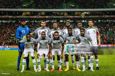 Nigeria starting team poses during the friendly football match... News ...