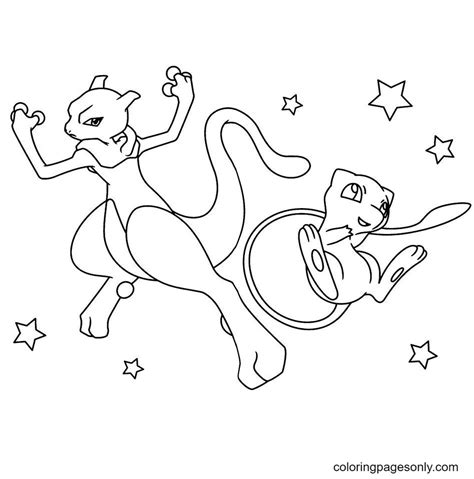 Fun Mega Mewtwo X Coloring Sheet For Kids Mew And Mewtwo Pokemon ...