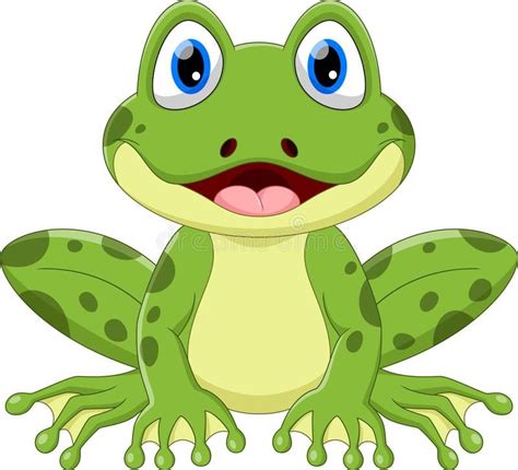 Cute green frog cartoon. Illustration of cute frog cartoon isolated on ...