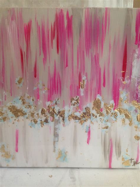 Pink abstract art by Jenn Meador. 20"x20" titled "Pixie Pink" on canvas $175. Email to purchase ...