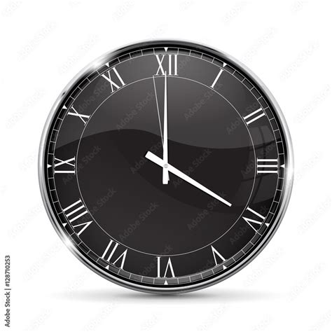 Clock. 4 o'clock. Roman numerals Stock Vector | Adobe Stock