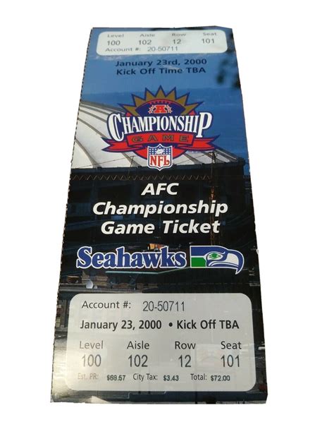 Vintage 2000 NFL AFC Championship football game Ticket Jan.23 Phantom ticket | eBay