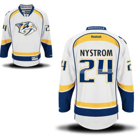 Nashville Predators Eric Nystrom Official White Reebok Premier Adult ...