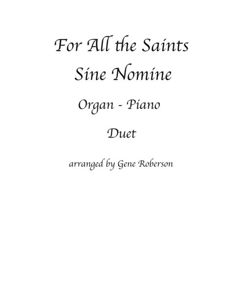 For All the Saints Organ Piano Duet (arr. Gene Roberson) by Traditional ...