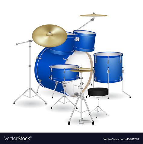 Set of drum kit isolated on white Royalty Free Vector Image