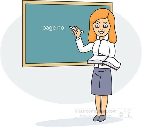 teacher writing on blackboard 12 - Classroom Clip Art