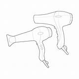 Premium Vector  Set Of hair dryer Line Art Hand Drawing sketch template