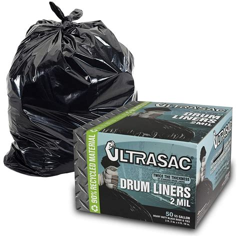 Heavy Duty 55 Gallon Trash Bags - (Large 50 Pack /w Ties) - 2 MIL ...