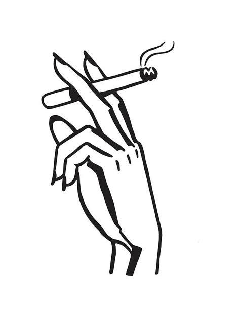 Hand Holding a Cigarette Drawing by CSA Images - Fine Art America