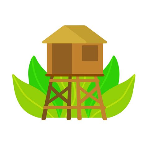 bungalow. cabane tropicale sur poteaux. maison en bois exotique du sud ...