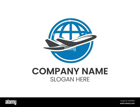 Aeroplan with globe logo, Abstract travel agency vector template design ...