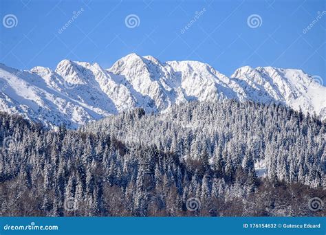 Winter in the Carpathian Mountains , Snow on the Mountains and Frost Landscape Stock Photo ...