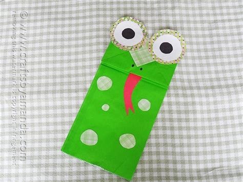 Paper Bag Frog Puppet - Crafts by Amanda