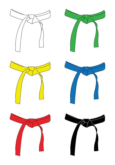 set of karate belts isolated 1938065 Vector Art at Vecteezy