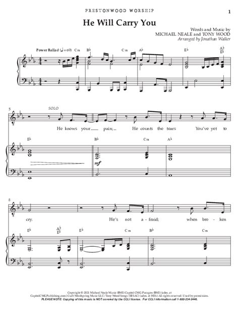 He Will Carry You (Choral Anthem SATB) Octavo Sheet Music PDF ...