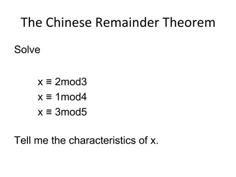 PPT - The Chinese Remainder Theorem PowerPoint Presentation, free download - ID:748661