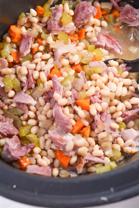 Crockpot Navy Bean and Ham Soup - Sweet Pea's Kitchen