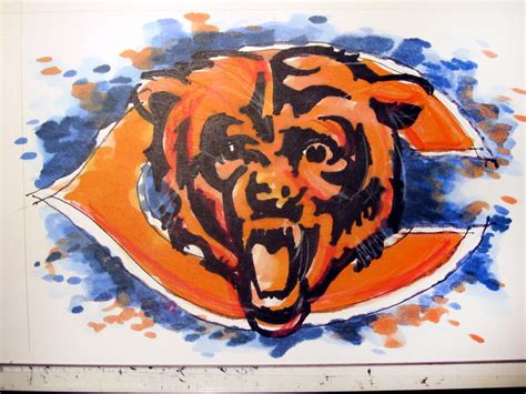 Chicago Sports Series: Chicago Bears Football Logo Time Lapse Drawing ...