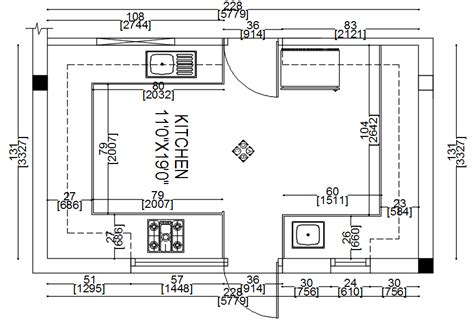 Kitchen Layout Design In DWG File - Cadbull