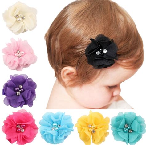 8 Pieces Baby Girls Hair Clip set Grosgrain Ribbon Hair Bows Colored Hair Clip Alligator Clips ...