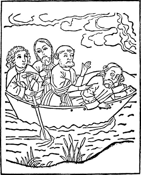 16 Jesus sleeping in the Boat - Free Stock Illustrations | Creazilla