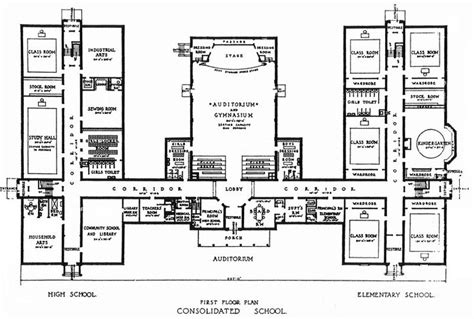 the floor plan for an old school