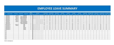 Vacation Tracking Spreadsheet ~ MS Excel Templates