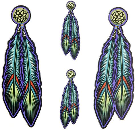 Tribal Indian Native Feather Stickers | Feather clip art, Native american eagle feather tattoo ...