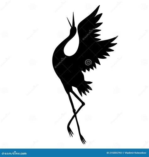 Flying Crane Bird And Flowering Tree Cartoon Vector | CartoonDealer.com #26951915