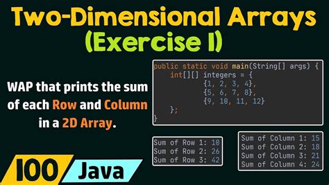 Two-Dimensional Arrays in Java (Exercise 1) - YouTube