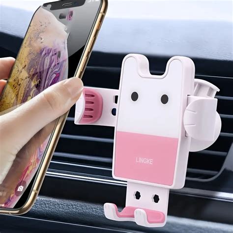 Car Phone Holder Cartoon Kawaii Cute Mobile Phone Holder Car - Temu