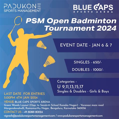 Playmatches | PSM Open Junior Badminton Tournament 2024 tournament