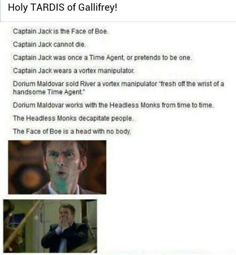 Woah. Captain Jack Harkness, Face of Boe | Face of boe, Captain jack, 10th doctor