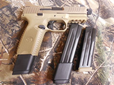 FN, 509 Tactical 9mm Double, 4.5" TB 2- 24-RD. MAGAZINE, & 1- 17 RD, Flat Dark Earth ...