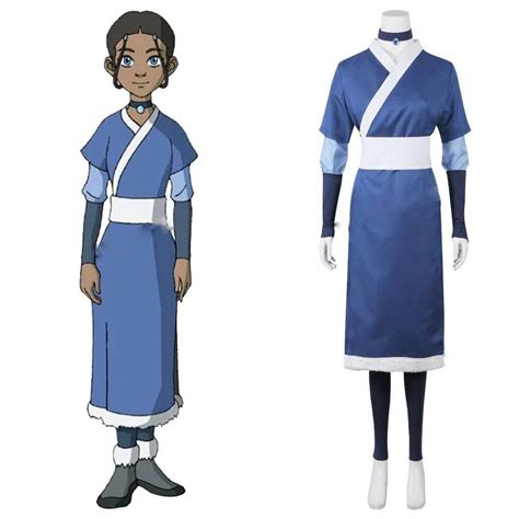 Avatar The Last Airbender Cosplay Katara Cosplay Costume Blue Suit Uniform Custom Made - Cosplay ...