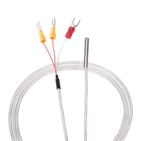 PT100 RTD Temperature Sensor Probe Three-wire Thermocouple Stainless Steel 50cm(1.64ft ...