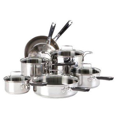 T-Fal E927SC64 12 Piece Stainless Steel Emeril Cookware Set, Durable 18 ...