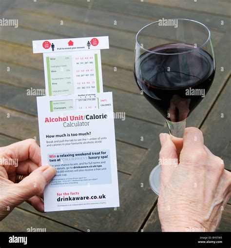 Alcohol unit and calorie calculator issued by Drinkaware organisation ...