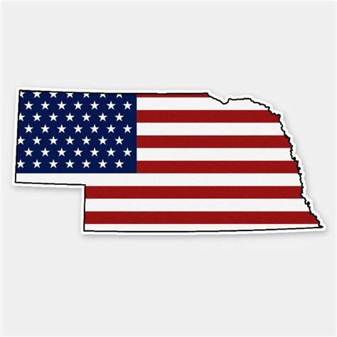 American Flag Nebraska Sticker | Zazzle.com | American flag, Flag ...