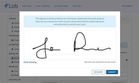 Custom Signatures for Bank Accounts and Checks