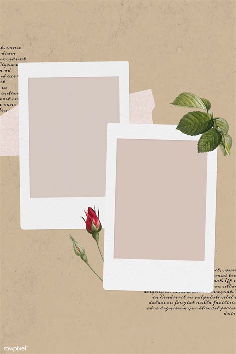 Blank collage photo frame template on beige background vector | premium image by rawpixel.com ...