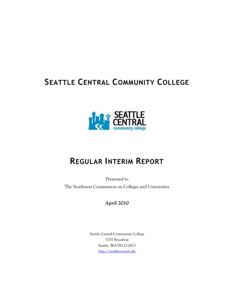 SEATTLE CENTRAL COMMUNITY COLLEGE REGULAR INTERIM