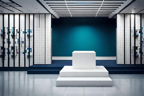 Premium AI Image | A room with lockers and lockers with a blue wall ...