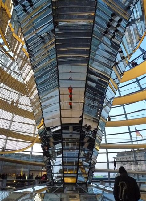 Inside the Reichstag Dome, Berlin. Stock Image - Image of mirrors, cone ...