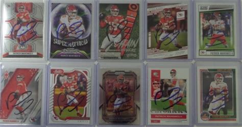 Coach's Corner - (10) Patrick Mahomes hand signed football cards!